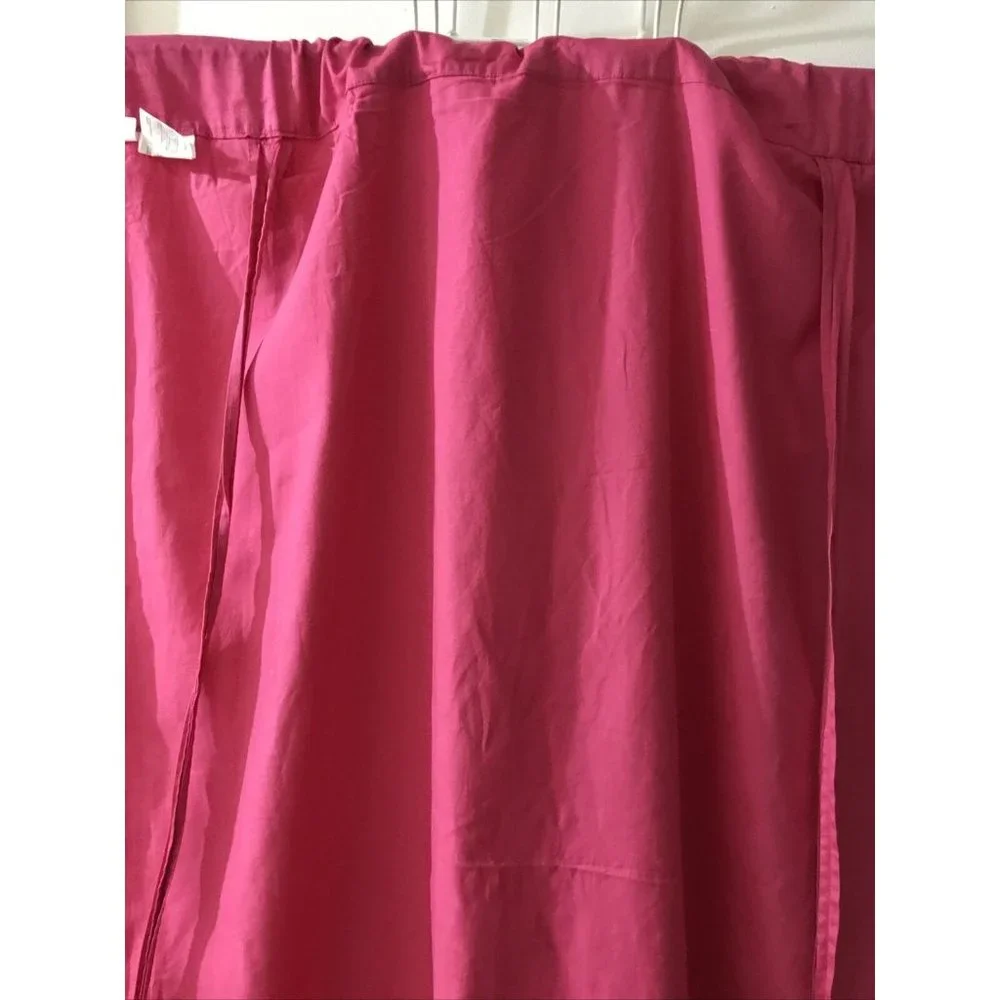 Kids Room Pink Curtain 2 panels 35X 63 Sheet Solid Ribbon Ties Set 100% Cotton